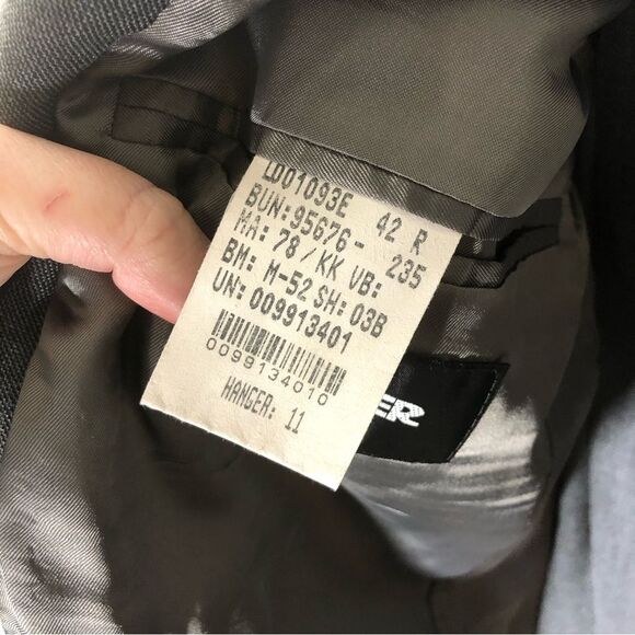 Kasper 42R vintage 100% new wool blazer suit grey men set 42R - Picture 5 of 6